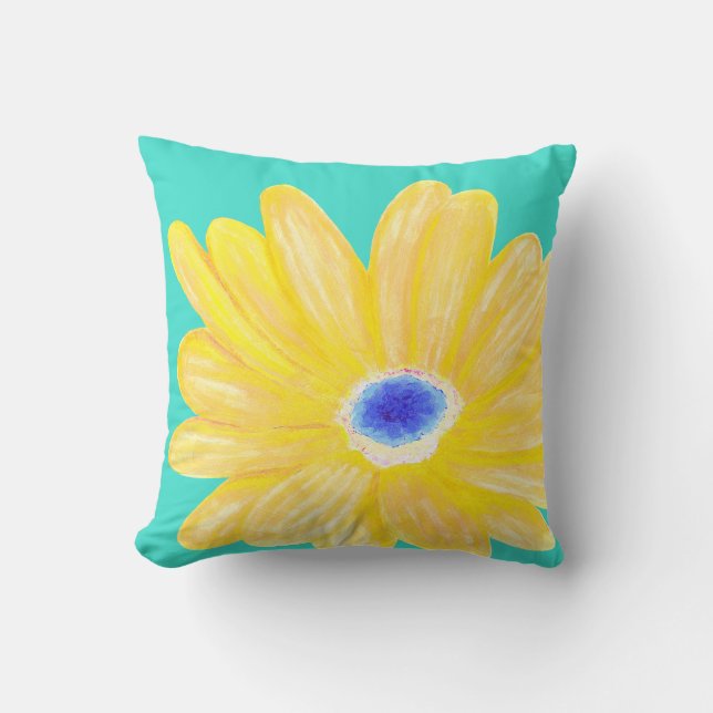 Almofada Flor Amarelo Quente Grande (Frente)