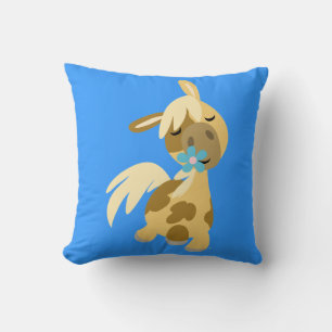 Almofada Flor Azul e Travesseiro de Pony de Cartoon