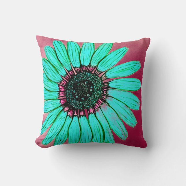 Almofada Flor Bela Mão Desenhada (Frente)