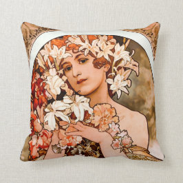 Almofada Flor, belas artes Alphonse Mucha