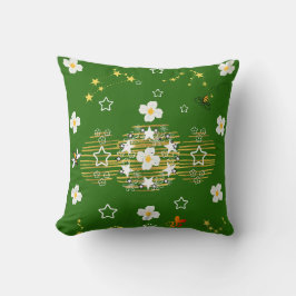 Almofada Flor branca e Dourada