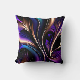 Almofada Flor da Meia-Noite - Roxo Escuro, Azul Turquesa e