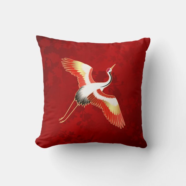 Almofada Flor de Cereja Vermelha Japonês (Frente)