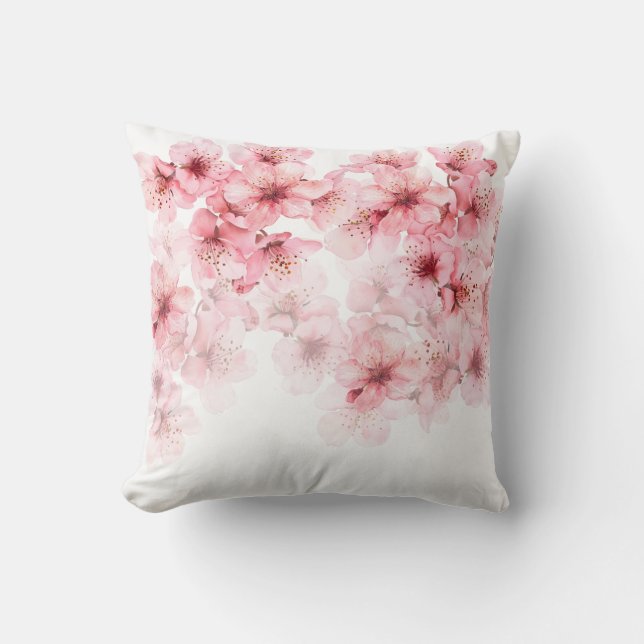 Almofada Flor de Cerejeira Rosa Branco (Frente)