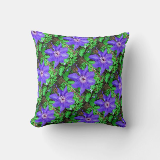 Almofada Flor de Clematite Roxa (Frente)