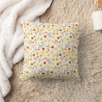 Almofada Flor de flor silvestre amarelo mole