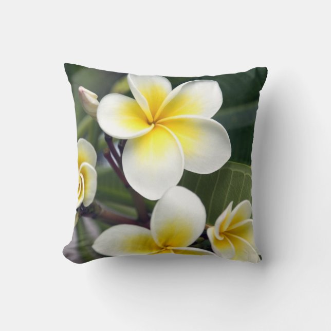 Almofada flor de frangipani Ilhas Cook (Frente)