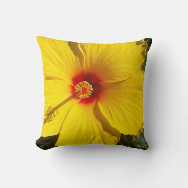 Almofada Flor de Hibiscus Amarelo (Frente)