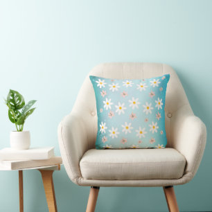 Almofada Flor de Lily Daisy Modern Bonita, sem costura
