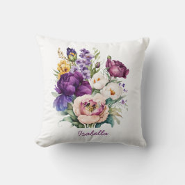 Almofada Flor de Mola de Aquarela Bonito Personalizada Flor