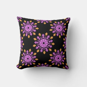 Almofada Flor de néon rosa e laranja