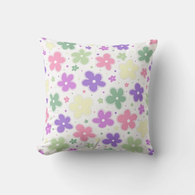 Almofada Flor de Sinalizador do Orgulho Genderfae Dedle Pas (Frente)