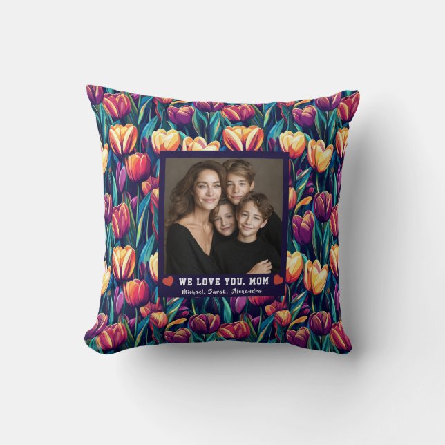 Almofada Flor de Tulipa Mãe Nova Mamãe Quarto (Frente)