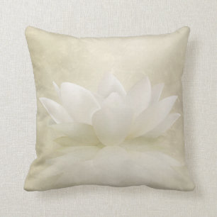 Almofada Flor delicada elegante de Lotus branco/lírio