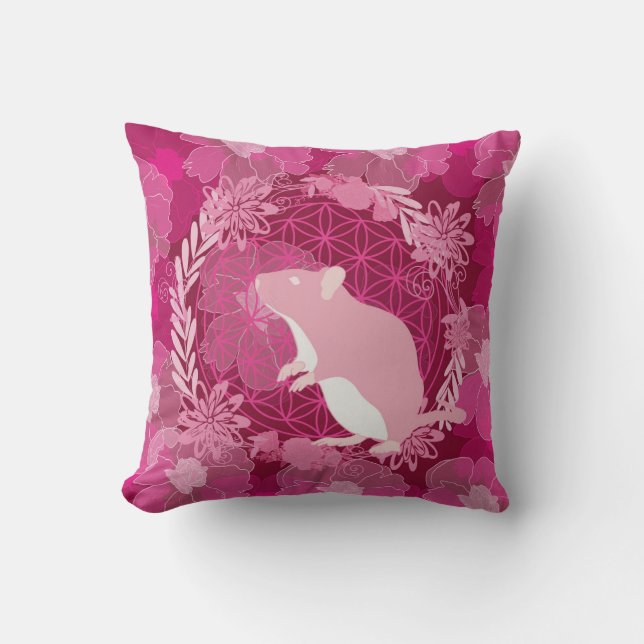 Almofada Flor do rato de vida (Frente)