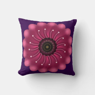 Almofada Flor Fantasia Rosa Glowing Floral Neon Abstrato