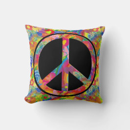 Almofada Flor Força arco-íris paz + seu fundo