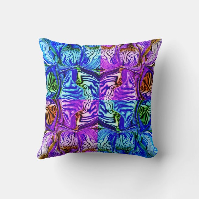 Almofada Flor Íris Roxo / Folha Verde / 1974 / xQuatro / (Verso)