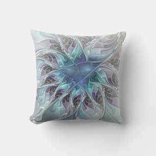 Almofada Flor moderna abstrata do Fractal do Flourish com
