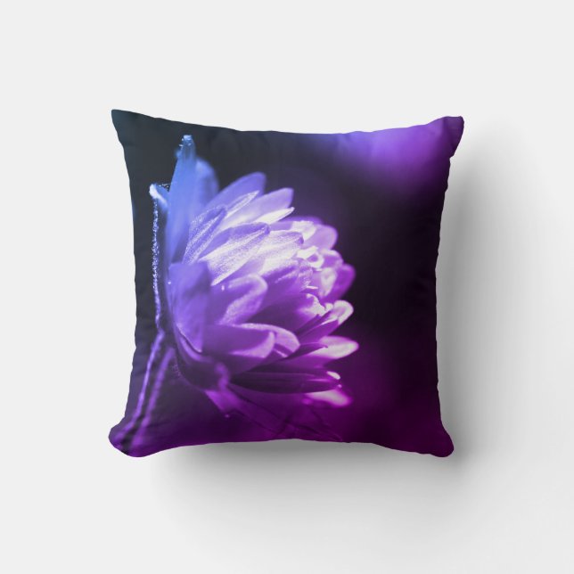 Almofada Flor Na Ponta Preta E Branco Da Luz Solar (Frente)