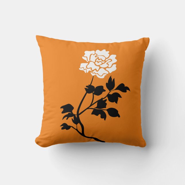 Almofada Flor Preto e Branco (Frente)