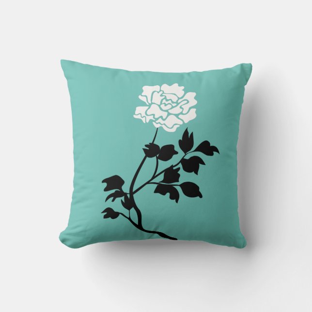Almofada Flor Preto e Branco (Frente)