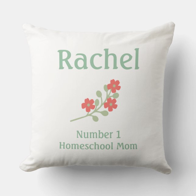 Almofada Flor rosa bonito sobre fundo branco (Frente)