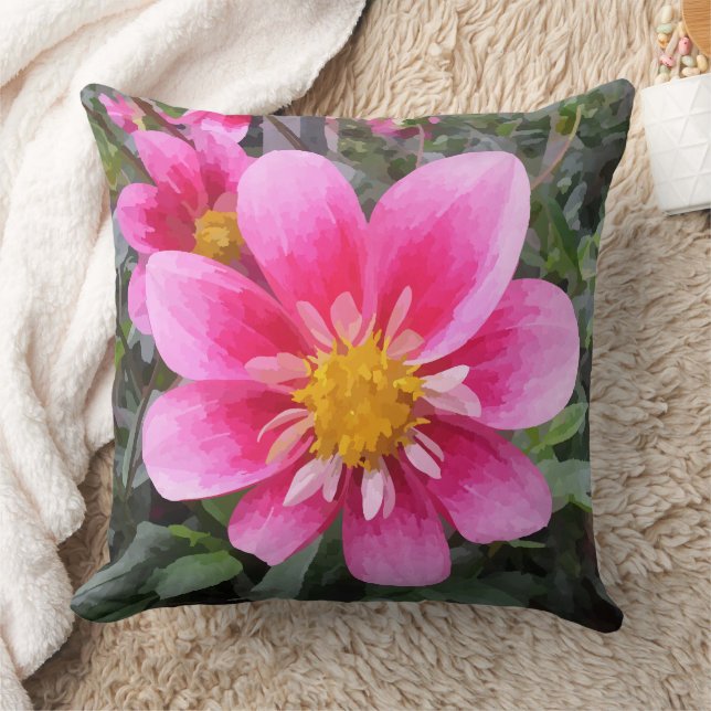Almofada Flor Rosa Dahlia 2 (Cobertor)