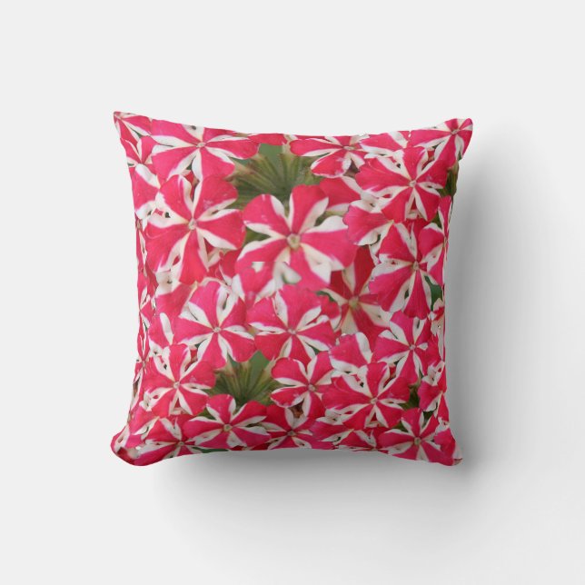 Almofada flor rosa de menta branca (Frente)