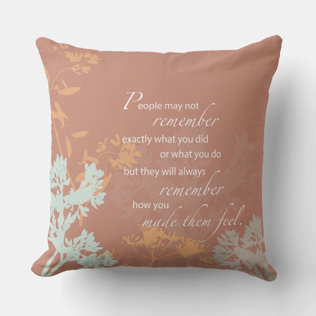 Almofada Flor Selvagem do Dia do Chefe Silhuettes em Brown (Frente)