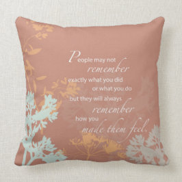 Almofada Flor Selvagem do Dia do Chefe Silhuettes em Brown