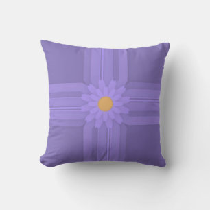 Almofada Flor Simples Roxa na Cruz Moderna