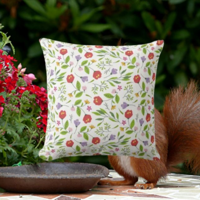 Almofada Flor Vermelha e Roxa (Criador carregado)