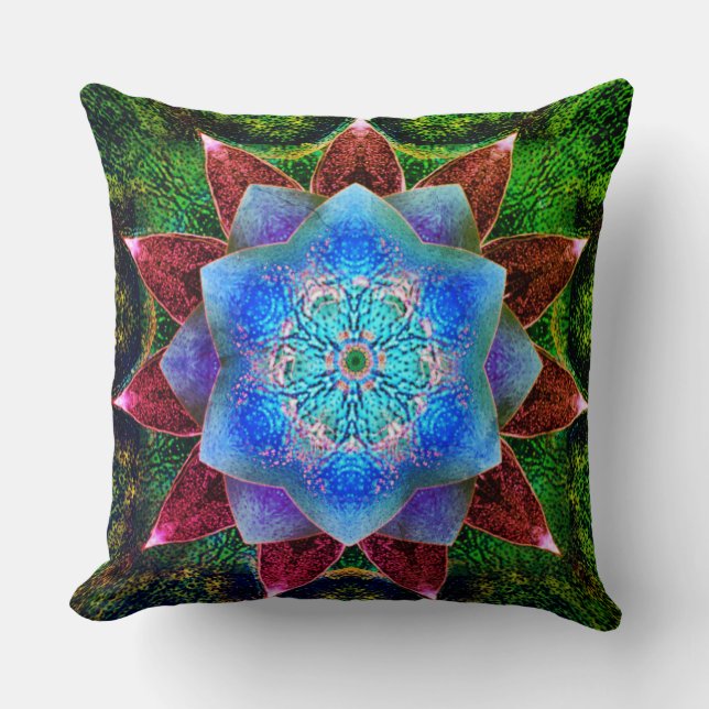 Almofada Flor virtual avermelhada ou rústica (Frente)