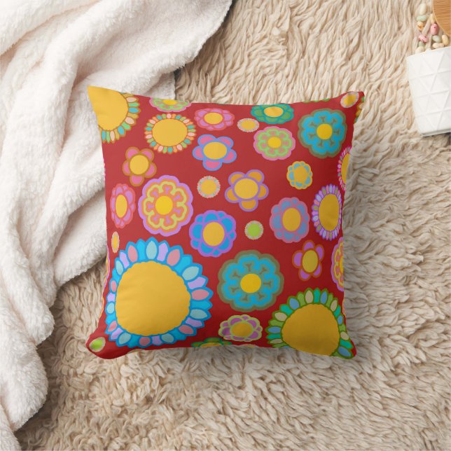 Almofada Flora Nostálgica Vermelha (Cobertor)