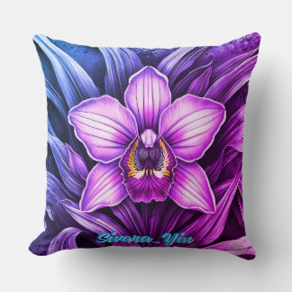 Almofada Floração de Orquídea Rosa