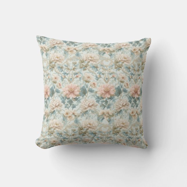 Almofada Florais Jardim Inglês Pastel Regency (Frente)