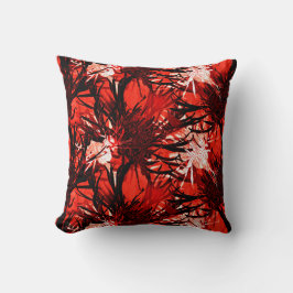 Almofada Floral Abstrato Elegante Moderno Vermelho Preto e