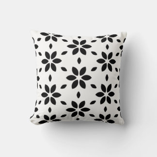 Almofada Floral Abstrato Preto e Branco Moderno