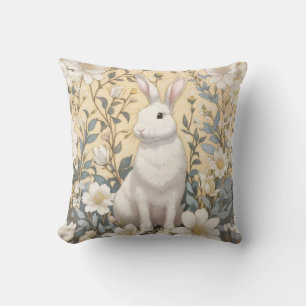 Almofada Floral Amarelo Coelho Branco-Bonito Pastel