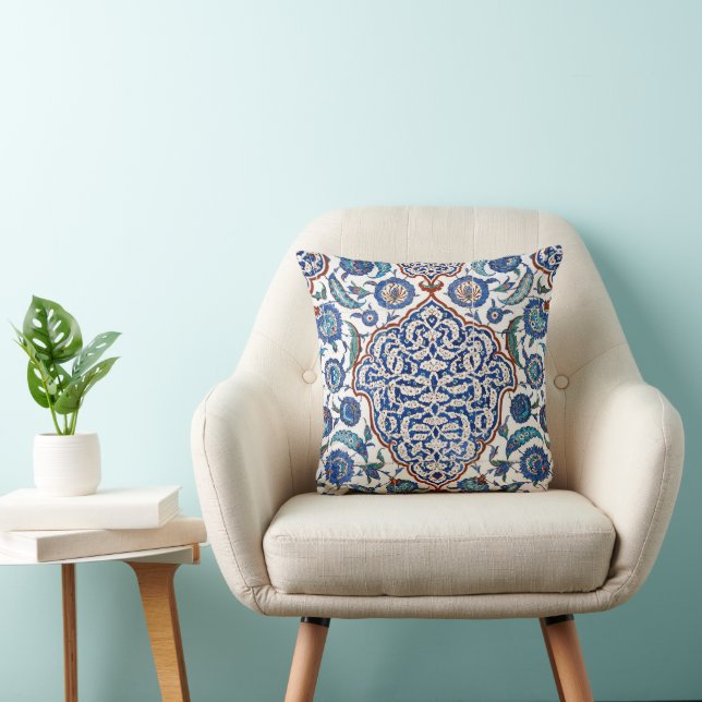 Almofada Floral Antigo Otomano Iznik (Cadeira)