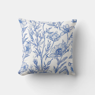 Almofada Floral Azul