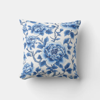 Almofada Floral Azul Elegante