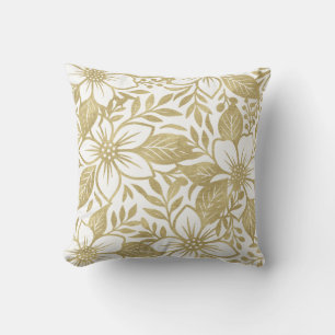 Almofada Floral Bloom Moderno Dourado