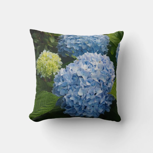 Almofada Floral Blue Hydrangea Foto (Frente)