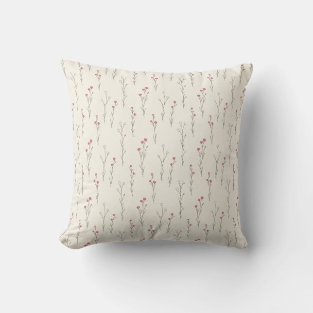 Almofada Floral Botânico Moderno Simples Feminino Flores Si (Frente)
