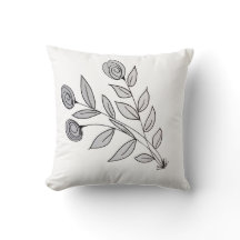 Floral Branco preto moderno