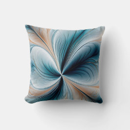 Almofada Floral Cascade - Soft Teal and Gold Abstract Flow