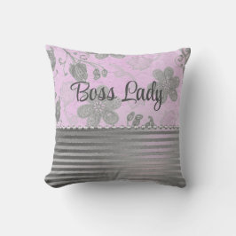 Almofada Floral Chic-Silver Rosa-Rosa, Lady Silver Stripes