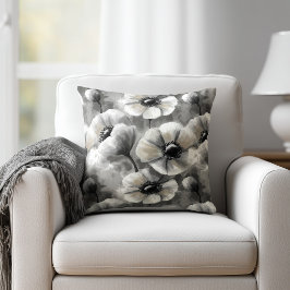 Almofada Floral Cinza Aquarela